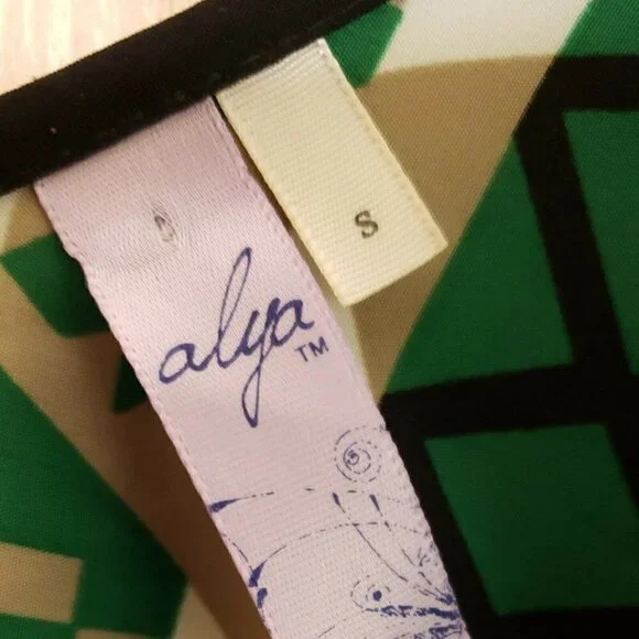 Alya  Aztec Green Sleeveless Mini Dress Small - Picture 4 of 5